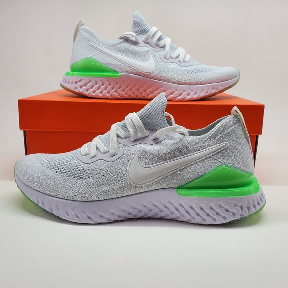 nike epic react flyknit white running shoes